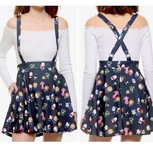 HOT TOPIC MY HERO ACADEMIA X HELLO KITTY SKATER SUSPENDER SKIRT WOMENS Sz Large